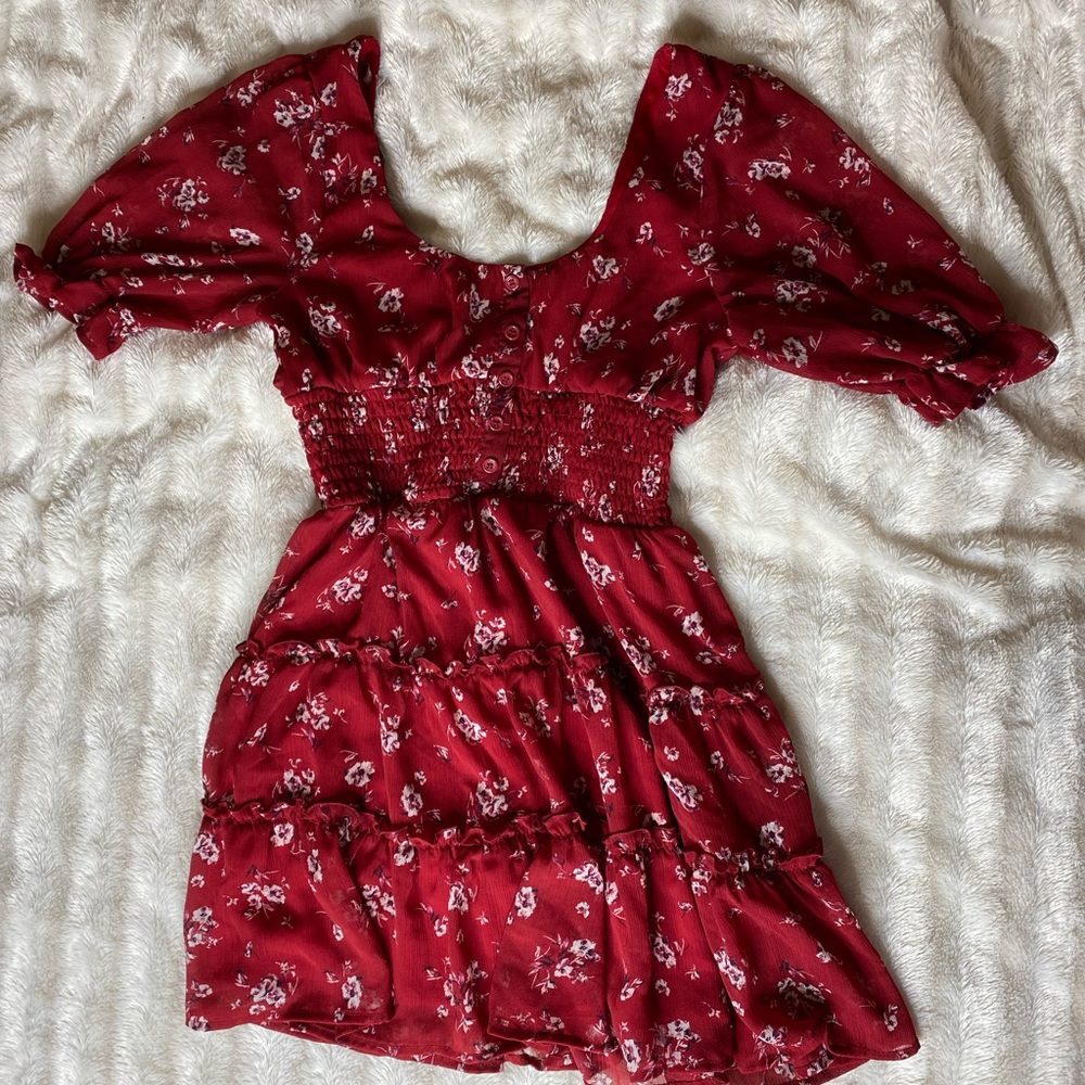 Red flower dress
